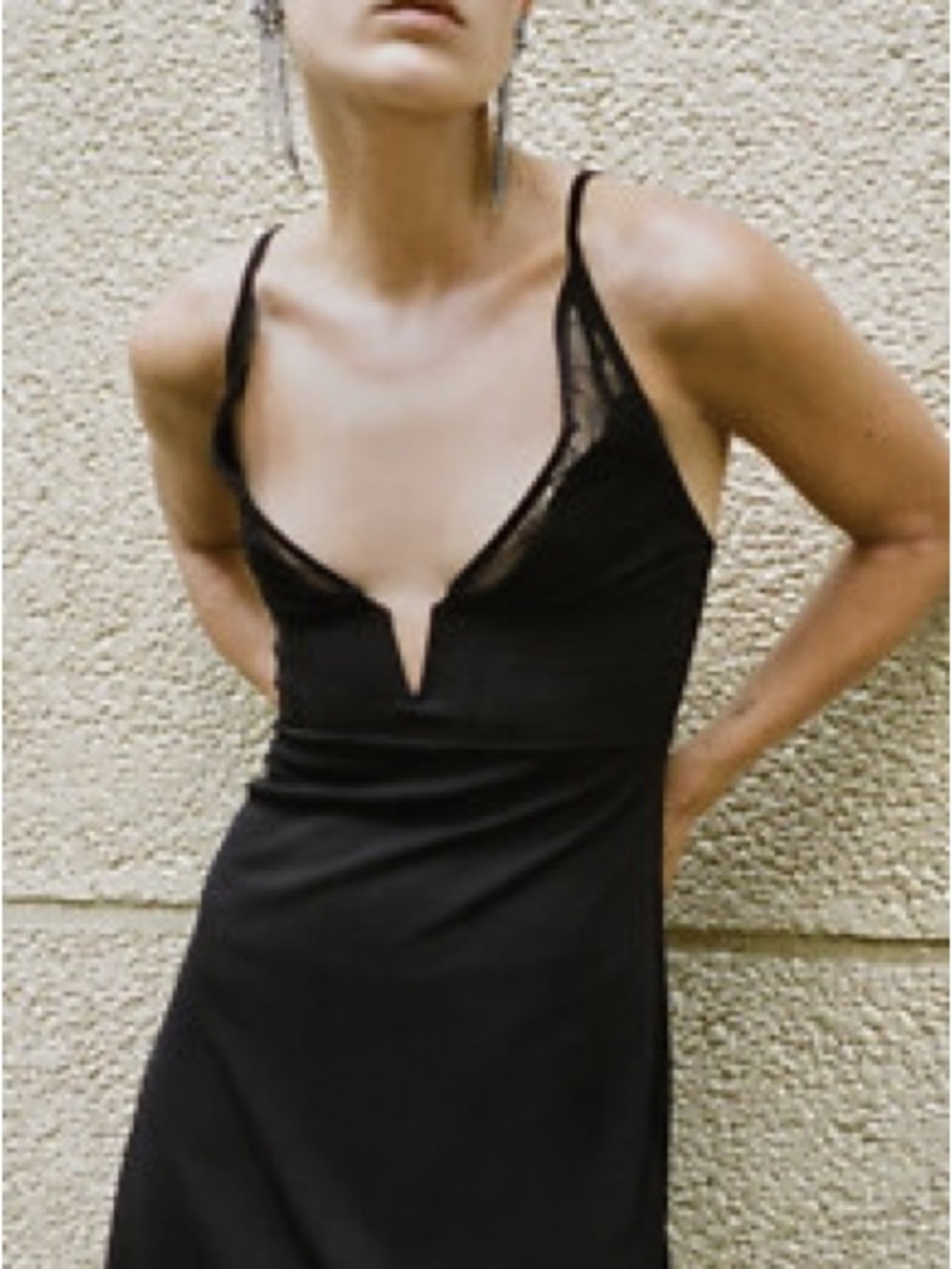 ZARA BLACK LACE BUSTIER SLIP DRESS— SIZE MED